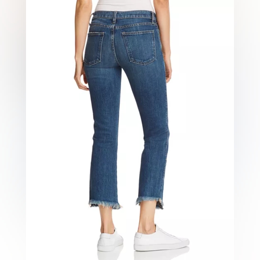 Current/Elliot The Fan Kick Flare Frayed Jeans in Brush - Picture 2 of 6